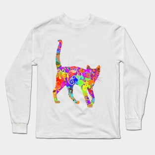 Colorful Kitty Cat Long Sleeve T-Shirt